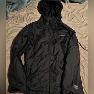 Columbia Black Hooded Rain Jacket